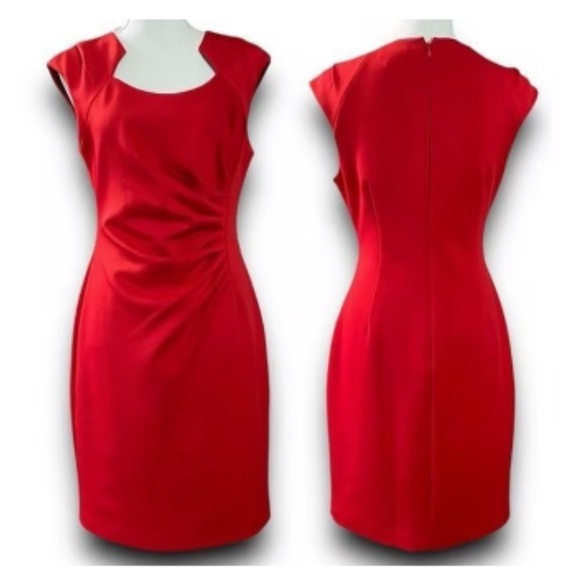 Calvin Klein Women’s Classy Fitted Knee-Length Red Dress. Size 4. Like-New! - Picture 4 of 10